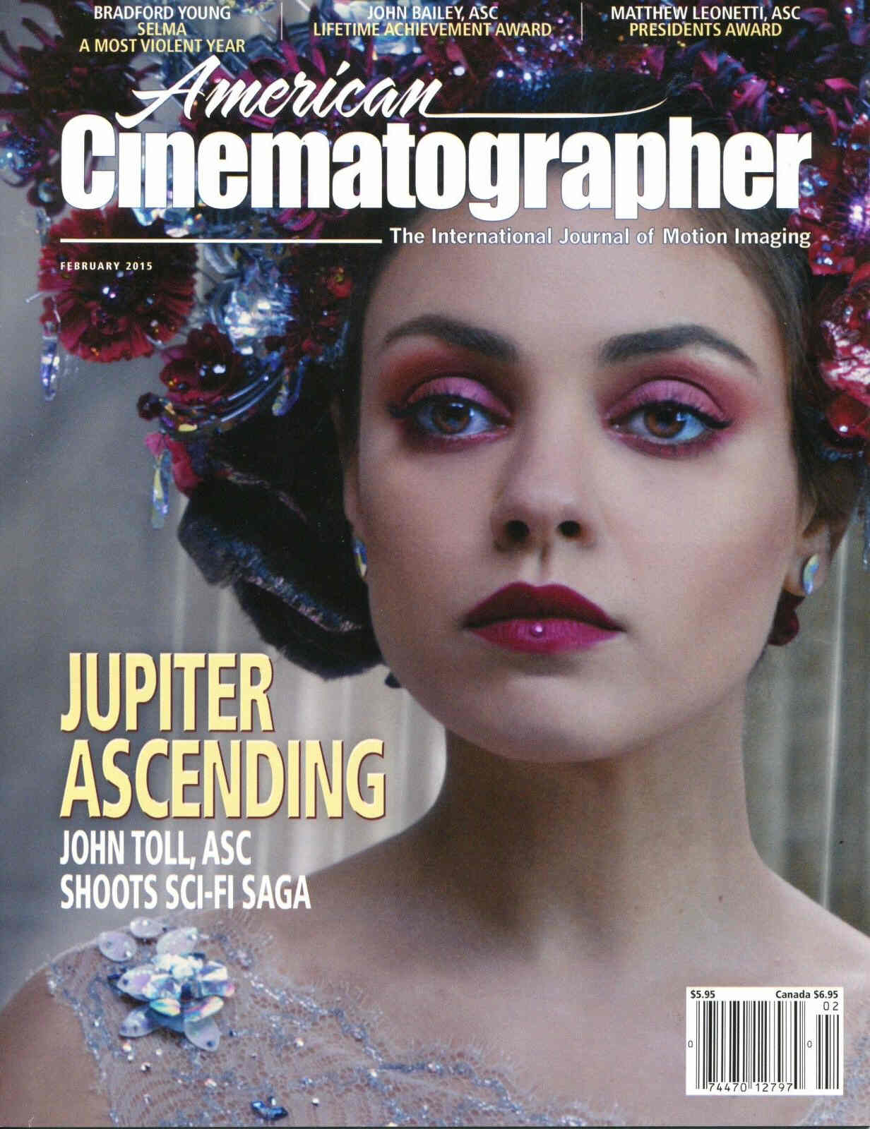 AMERICAN CINEMATOGRAPHER magazine side cover February 2015