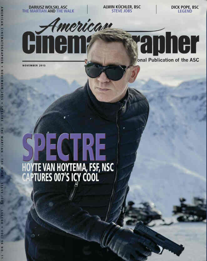 AMERICAN CINEMATOGRAPHER magazine side cover November 2015