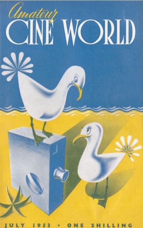 AMATEUR CINE WORLD magazine side cover July 1953