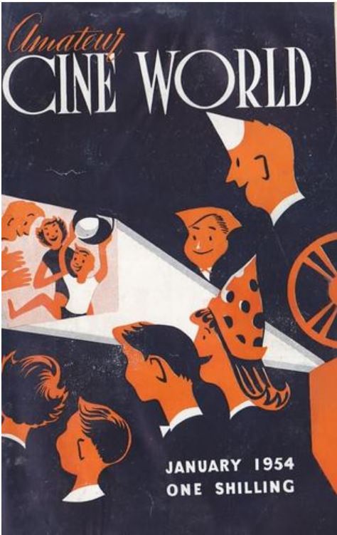 AMATEUR CINE WORLD magazine side cover January 1954