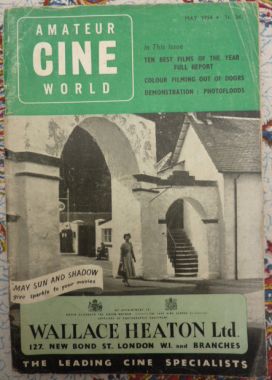 AMATEUR CINE WORLD magazine side cover  Vol 18 # 1 May 1954