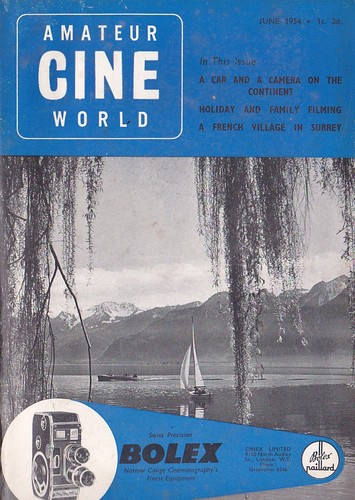 AMATEUR CINE WORLD magazine side cover  Vol 18 # 2 June 1954