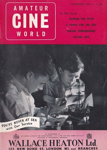 AMATEUR CINE WORLD magazine side cover November 1954