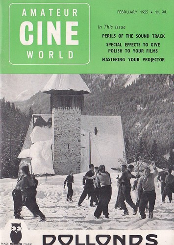 AMATEUR CINE WORLD magazine side cover February 1955