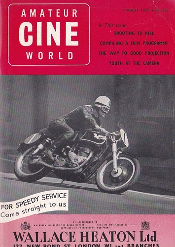 AMATEUR CINE WORLD magazine side cover March 1955