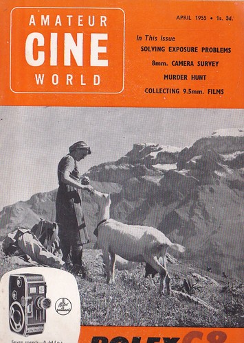 AMATEUR CINE WORLD magazine side cover April 1955