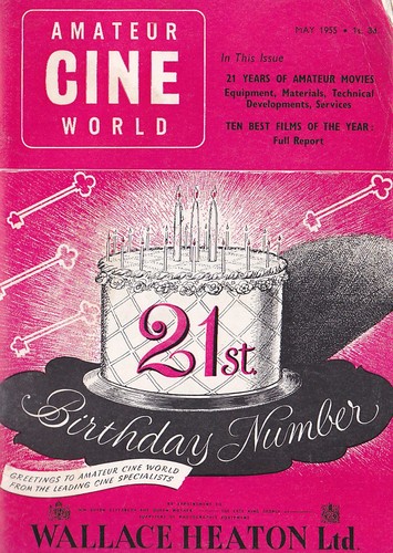 AMATEUR CINE WORLD magazine side cover May 1955