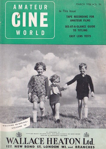 AMATEUR CINE WORLD magazine side cover March 1956