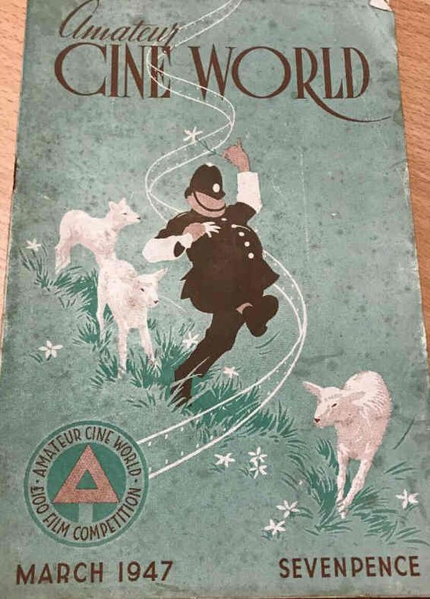 AMATEUR CINE WORLD magazine side cover  March 1947
