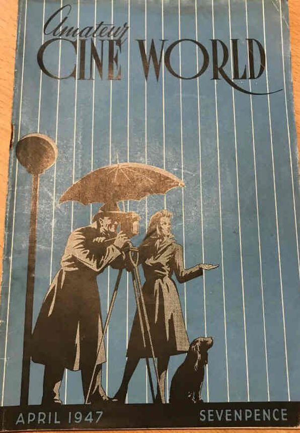 AMATEUR CINE WORLD magazine side cover  April 1947