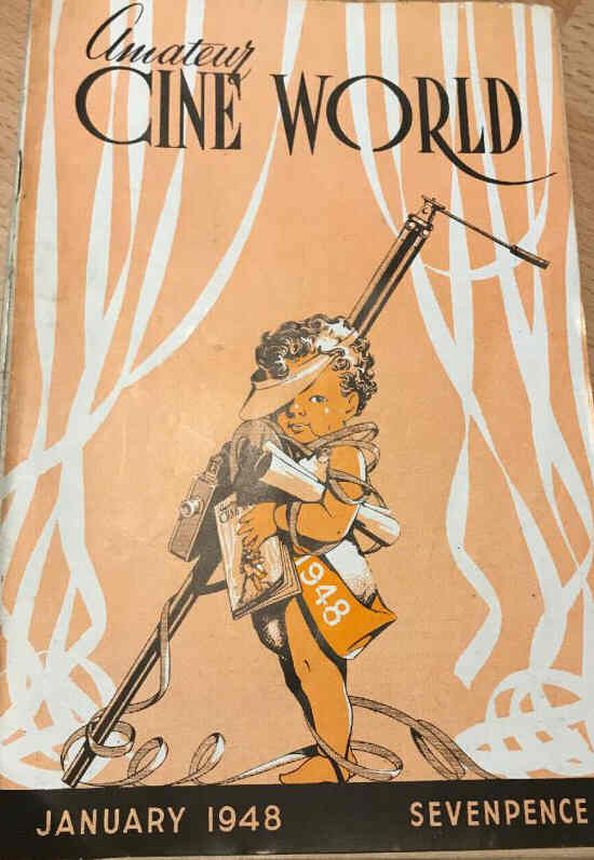 AMATEUR CINE WORLD magazine side cover  January 1948