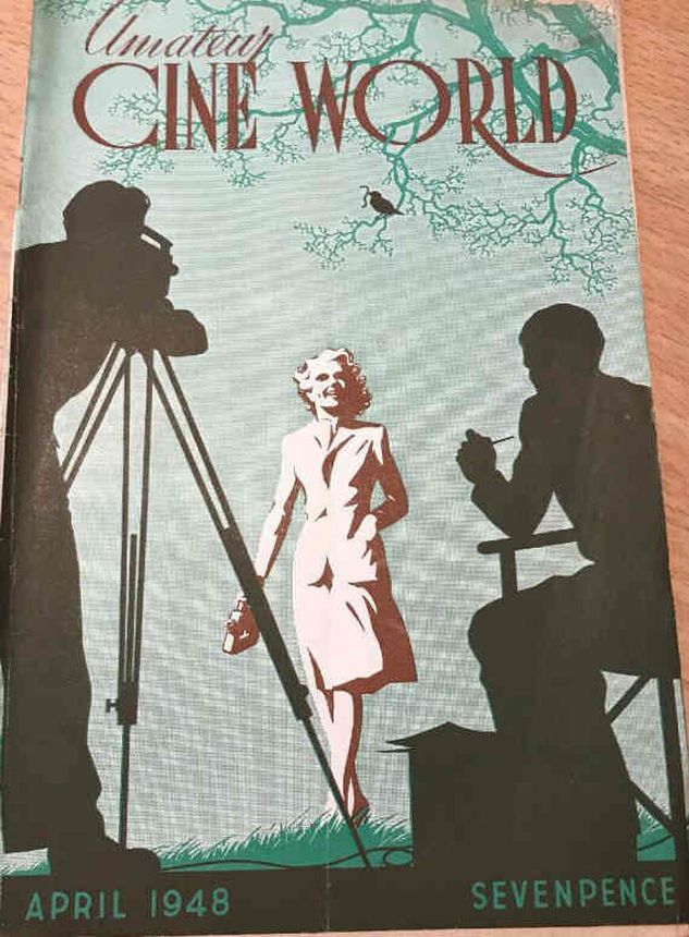 AMATEUR CINE WORLD magazine side cover  April 1948