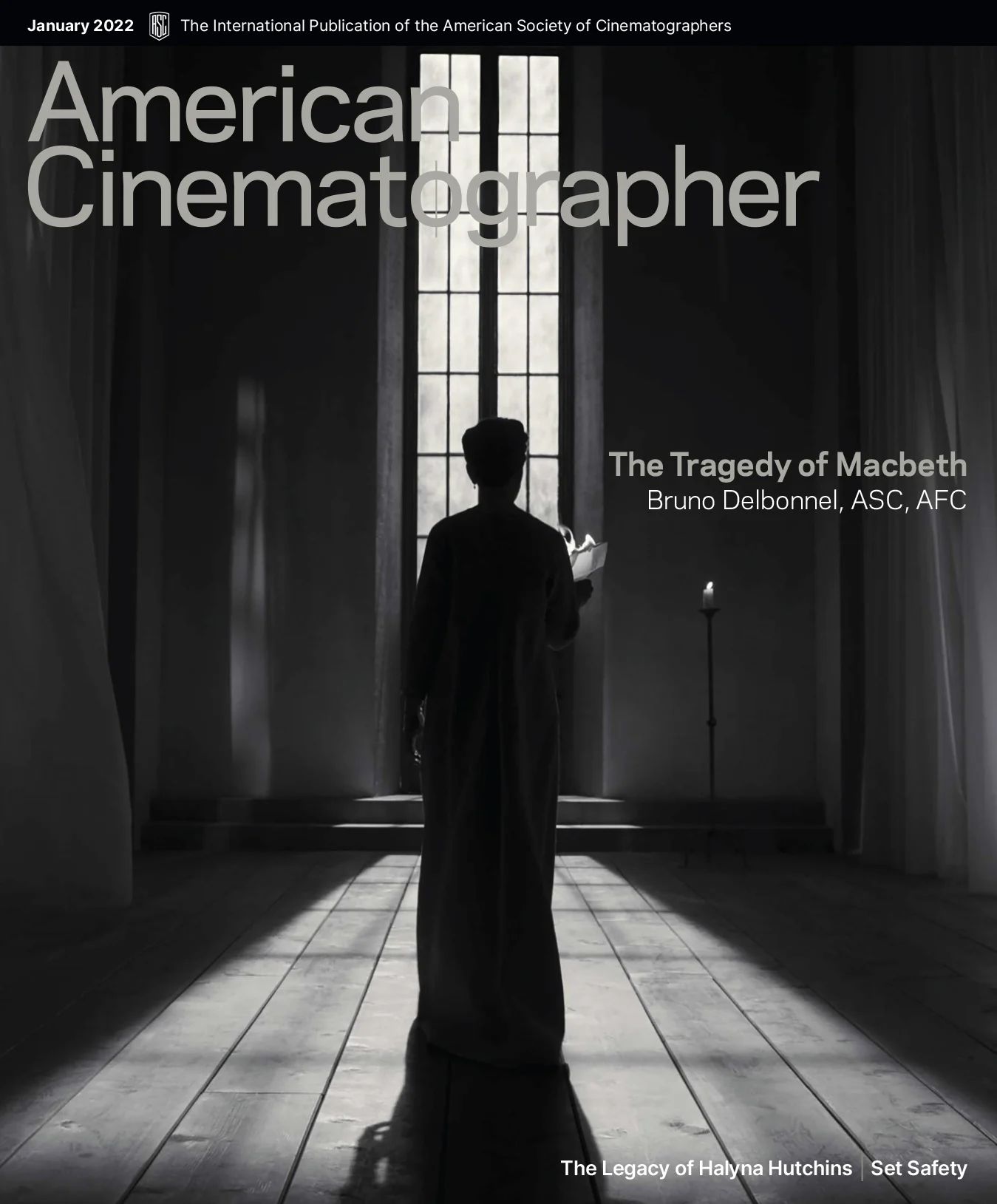 AMERICAN CINEMATOGRAPHER magazine side cover  January 2022