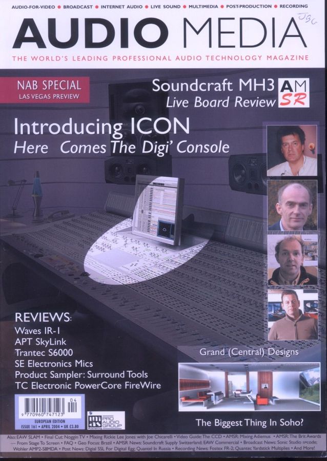 AUDIO MEDIA magazine side cover Issue 161 April 2004