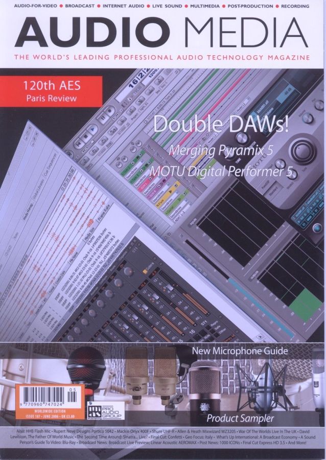 AUDIO MEDIA magazine side cover Issue 187 June 2006