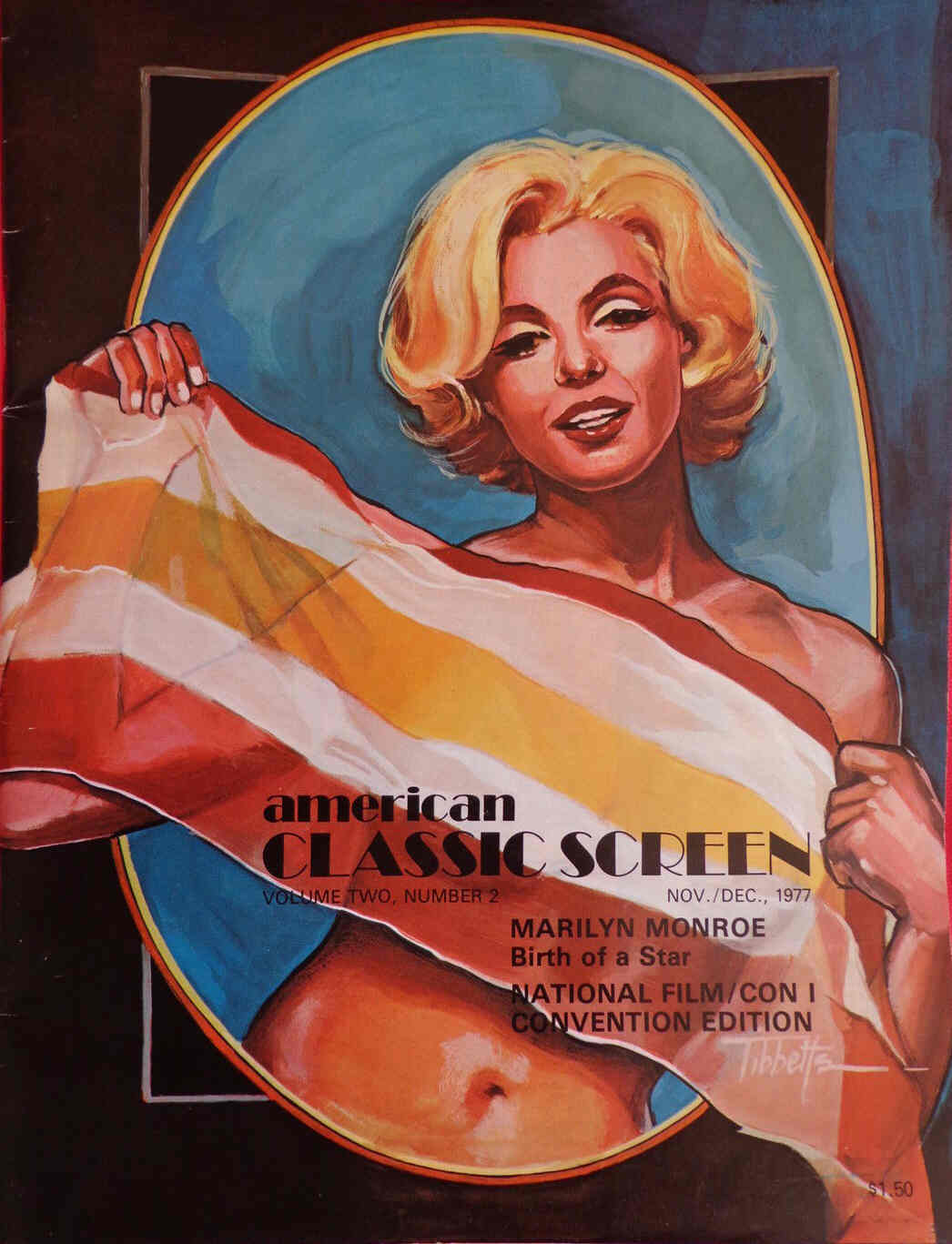 AMERICAN CLASSIC SCREEN magazine side cover Issue 8 Vol 2 #2 November/December 1977