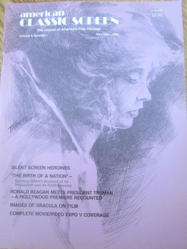AMERICAN CLASSIC SCREEN magazine side cover Issue 25 Vol  Vol 5 #1 January/February 1981