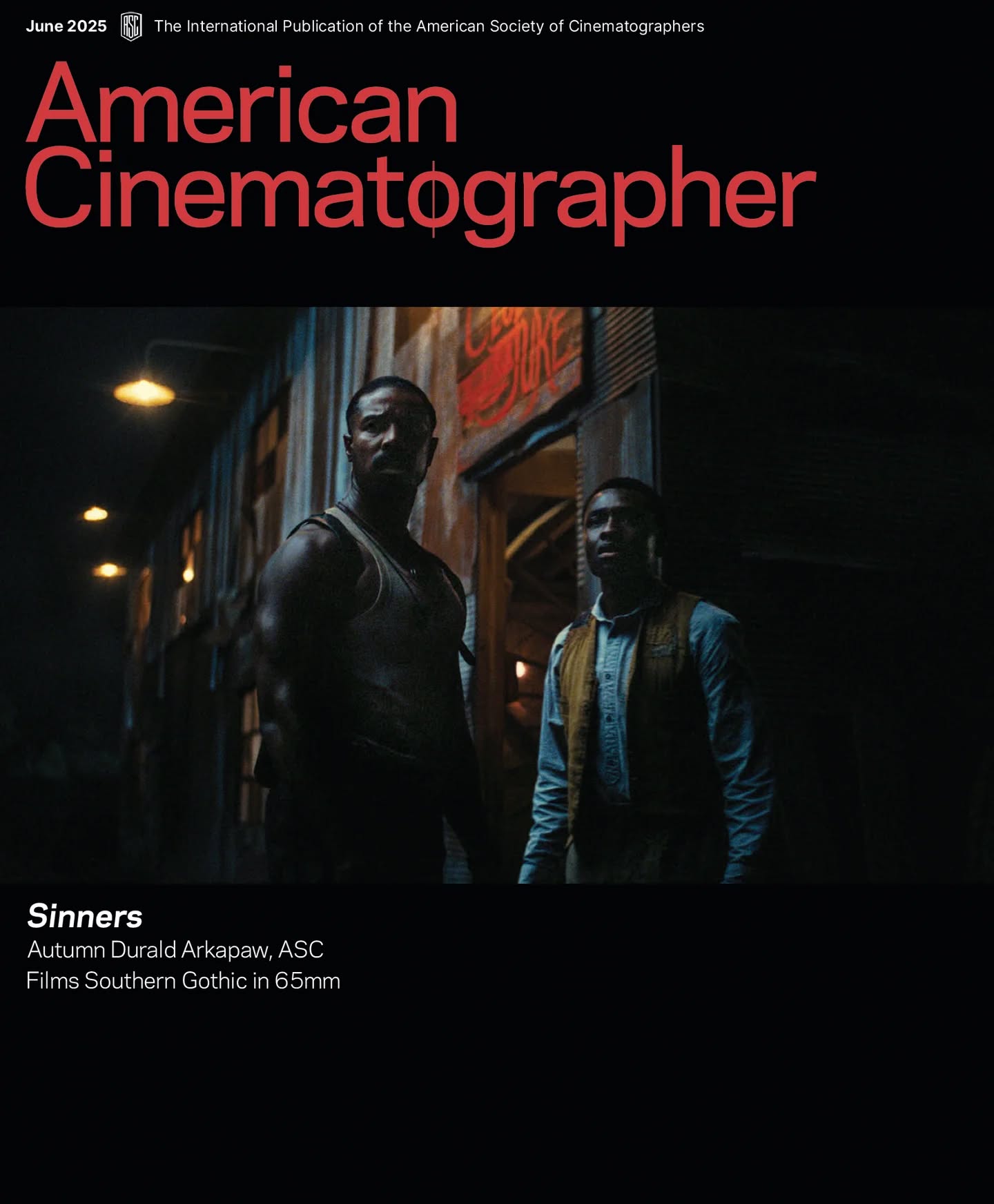 AMERICAN CINEMATOGRAPHER magazine side cover  June 2025