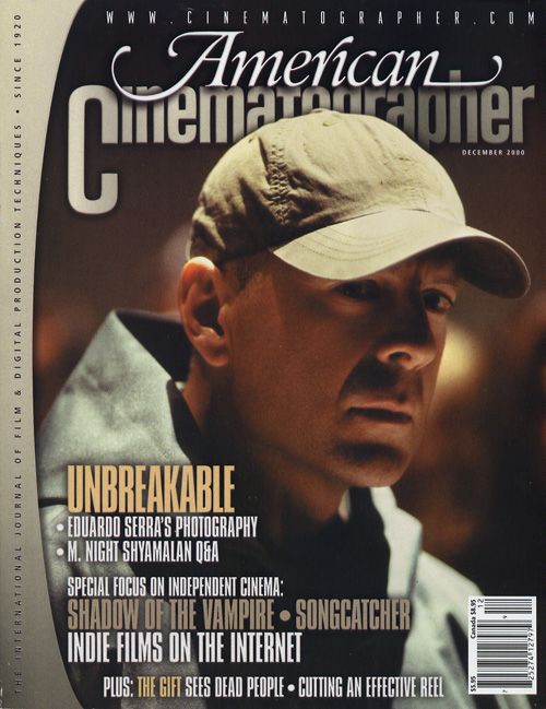 AMERICAN CINEMATOGRAPHER magazine side cover Issue 977 December 2000