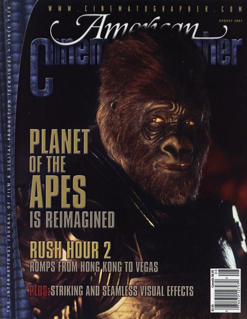 AMERICAN CINEMATOGRAPHER magazine side cover Issue 985 August 2001