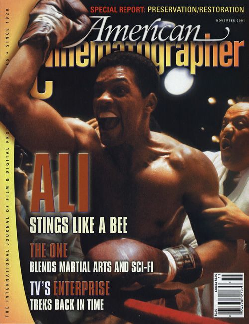 AMERICAN CINEMATOGRAPHER magazine side cover Issue 988 November 2001