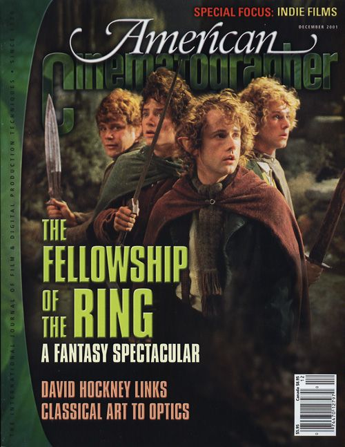 AMERICAN CINEMATOGRAPHER magazine side cover Issue 989 December 2001