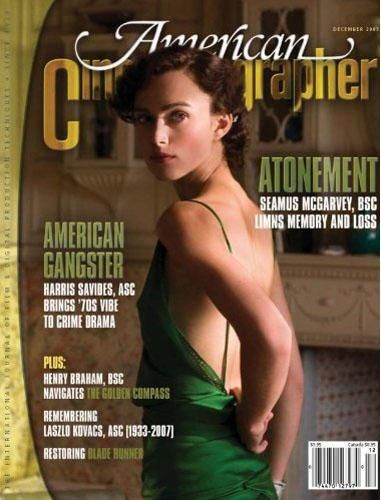 AMERICAN CINEMATOGRAPHER magazine side cover Issue 1061 December 2007