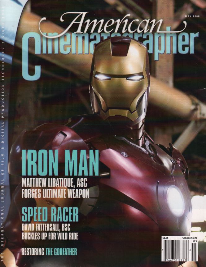 AMERICAN CINEMATOGRAPHER magazine side cover Issue 1066 May 2008
