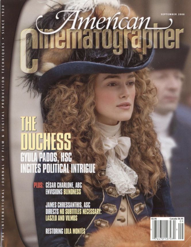 AMERICAN CINEMATOGRAPHER magazine side cover Issue 1070 September 2008