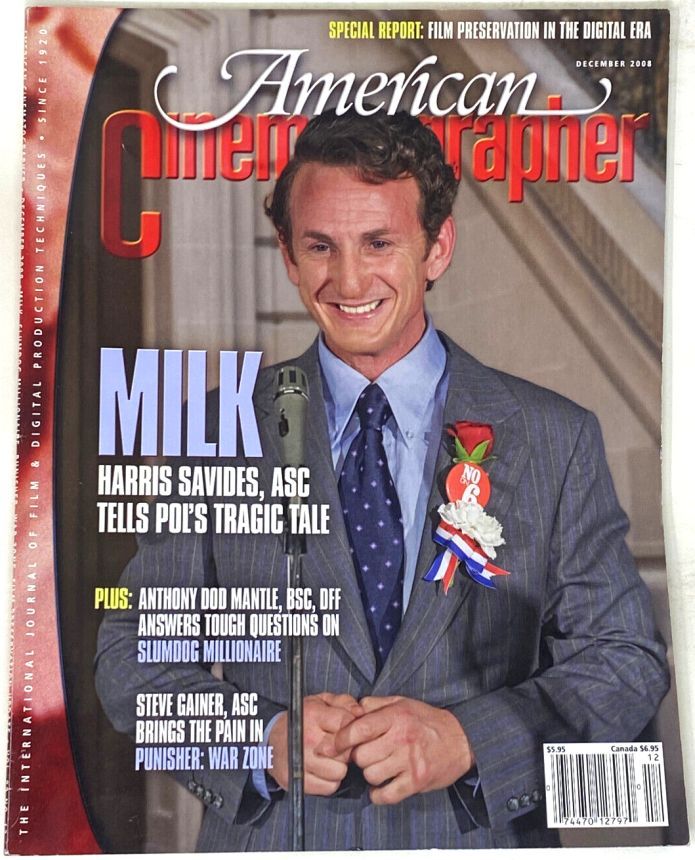 AMERICAN CINEMATOGRAPHER magazine side cover Issue 1073  Vol.89#12 December 2008