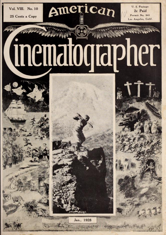 AMERICAN CINEMATOGRAPHER magazine side cover Issue 103 January 1928