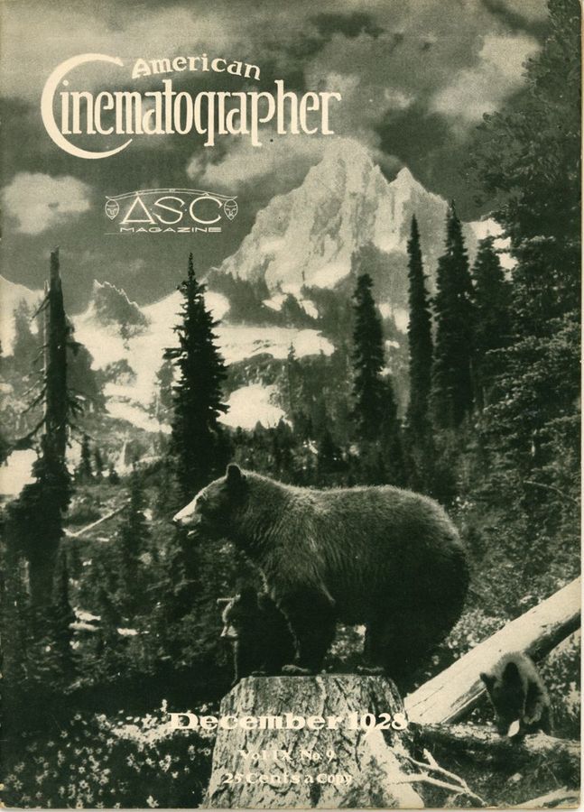 AMERICAN CINEMATOGRAPHER magazine side cover Issue 114 December 1928