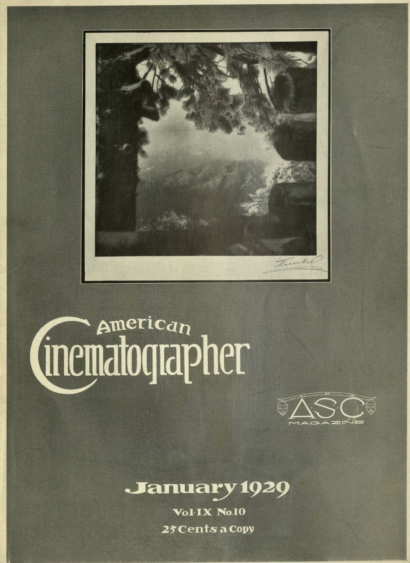 AMERICAN CINEMATOGRAPHER magazine side cover Issue 115 January 1929