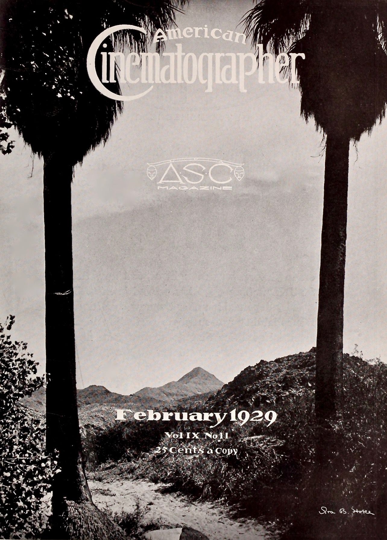 AMERICAN CINEMATOGRAPHER magazine side cover Issue 116 February 1929