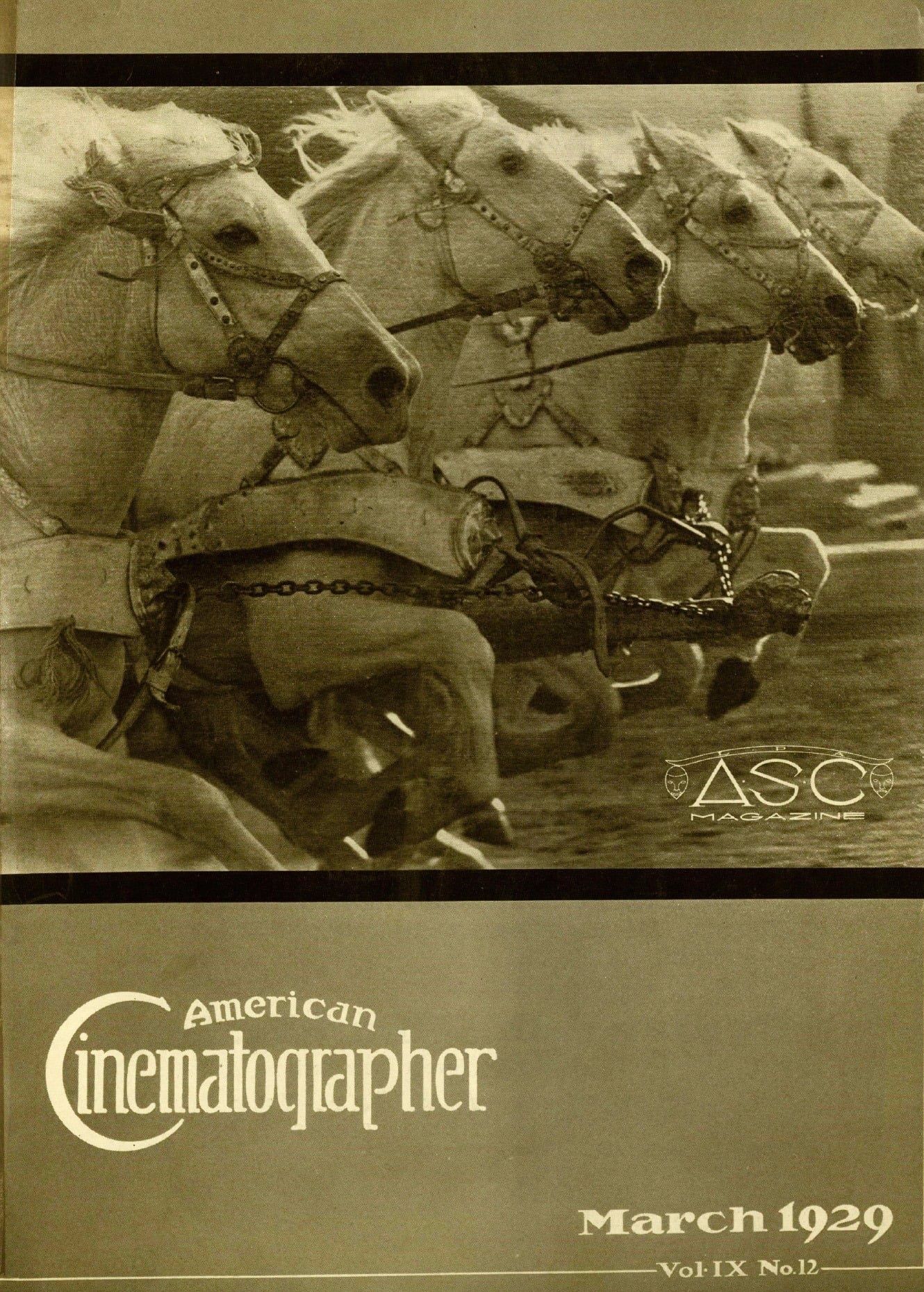 AMERICAN CINEMATOGRAPHER magazine side cover Issue 117 March 1929