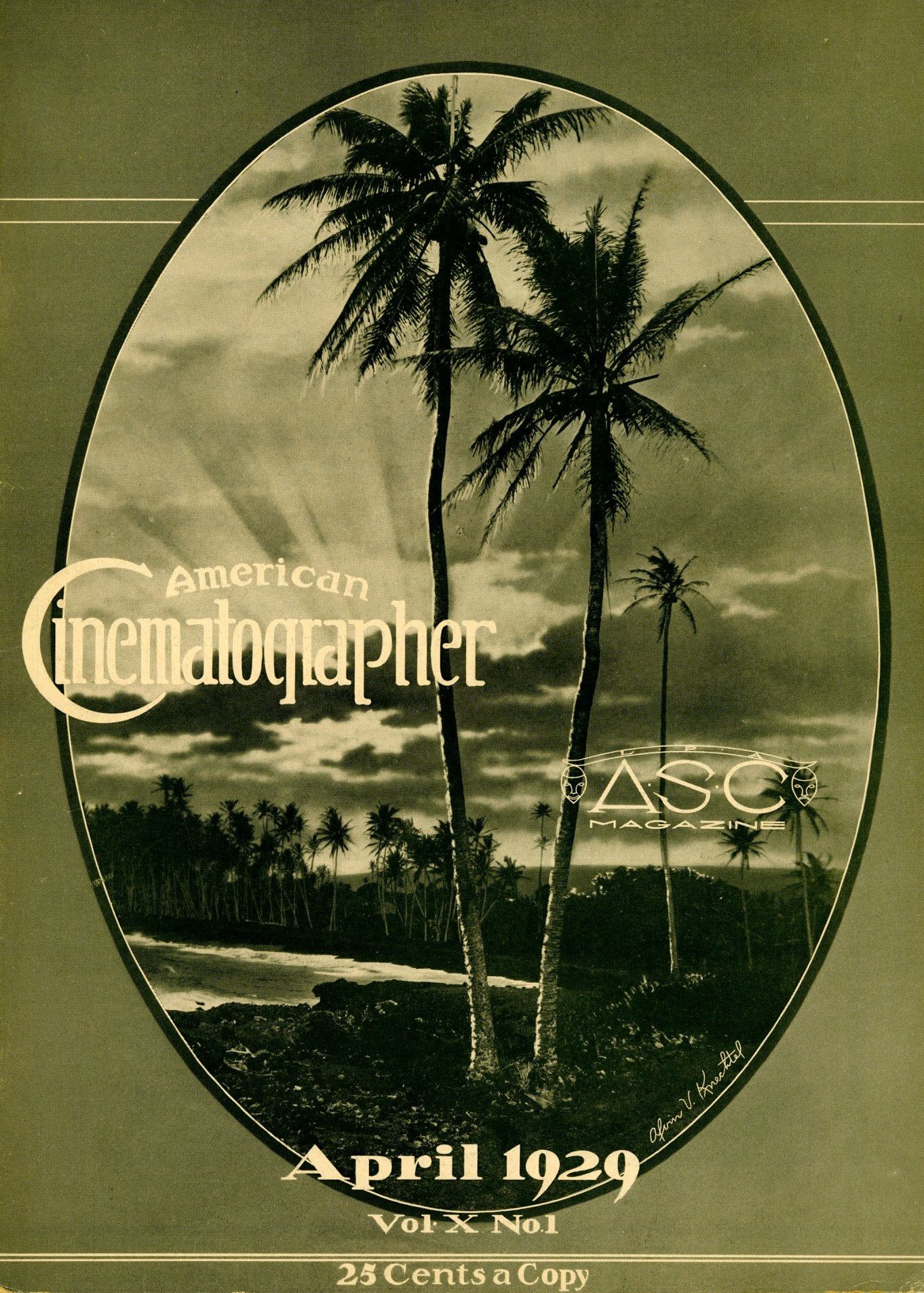 AMERICAN CINEMATOGRAPHER magazine side cover Issue 118 April 1929