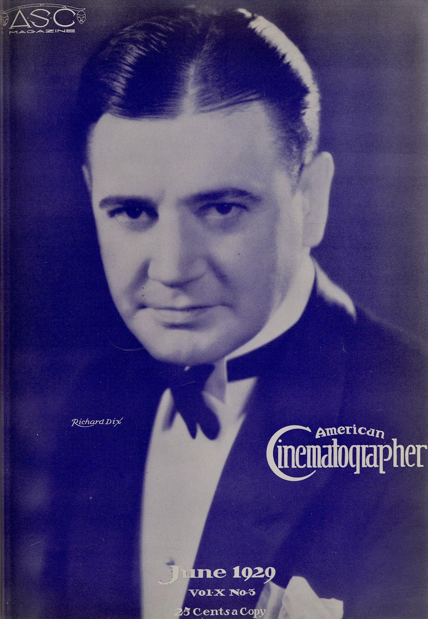 AMERICAN CINEMATOGRAPHER magazine side cover Issue 120 June 1929