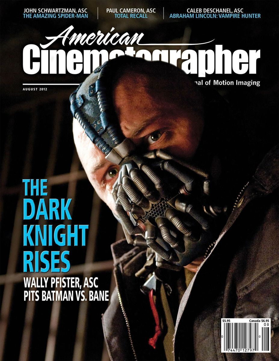 AMERICAN CINEMATOGRAPHER magazine side cover Issue 1117 August 2012