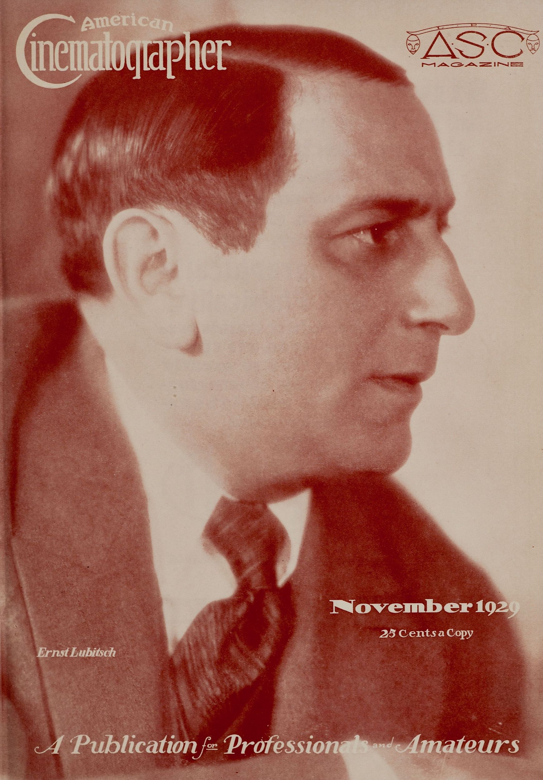 AMERICAN CINEMATOGRAPHER magazine side cover Issue 125 November 1929
