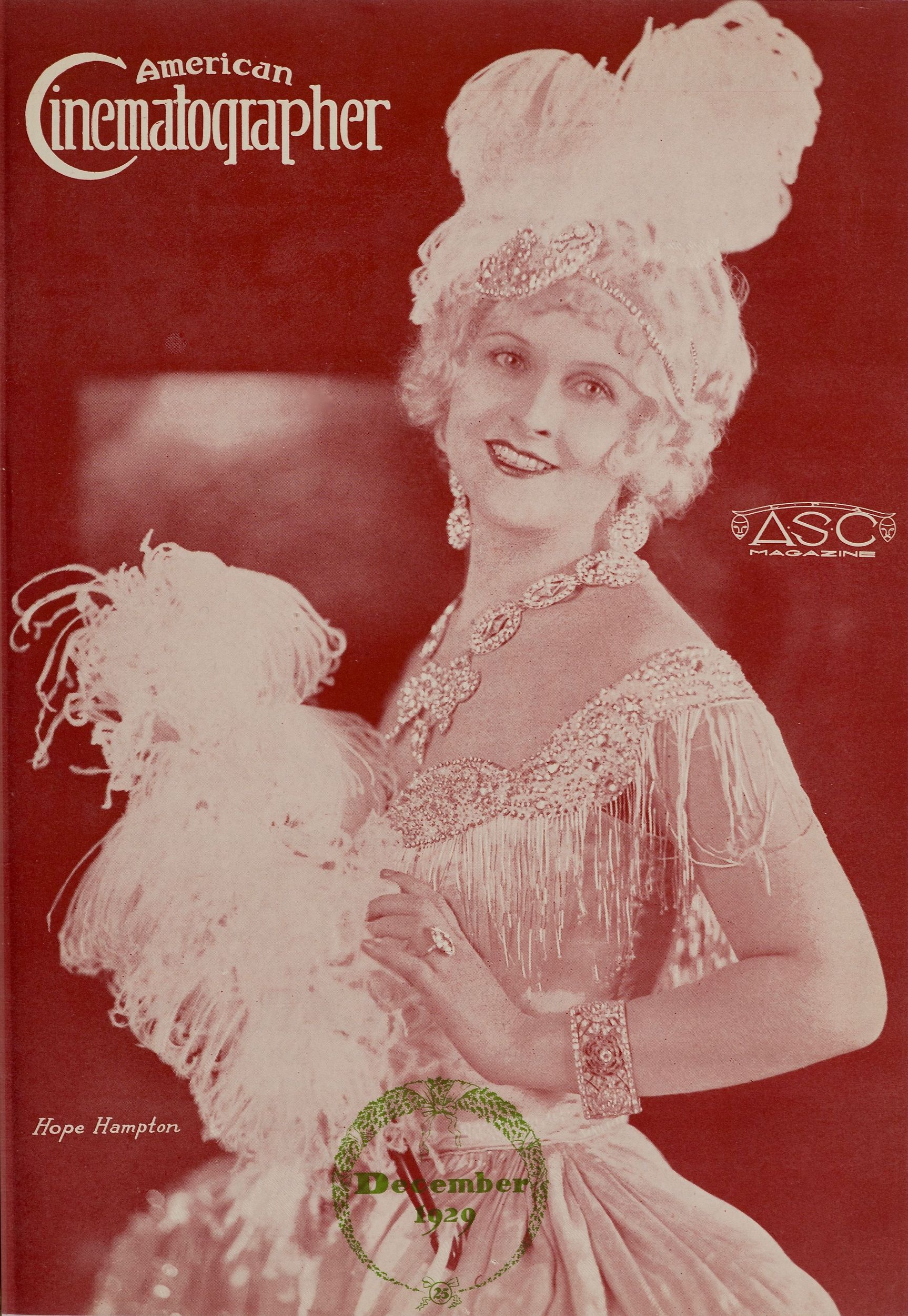 AMERICAN CINEMATOGRAPHER magazine side cover Issue 126 December 1929
