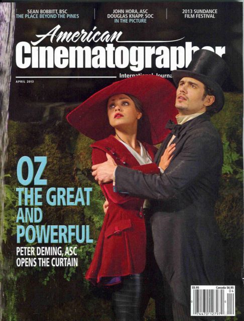AMERICAN CINEMATOGRAPHER magazine side cover Issue 1124 April 2013