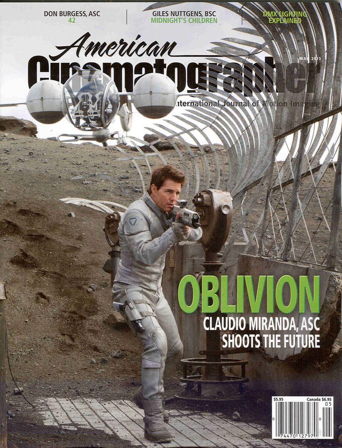 AMERICAN CINEMATOGRAPHER magazine side cover Issue 1125 May 2013