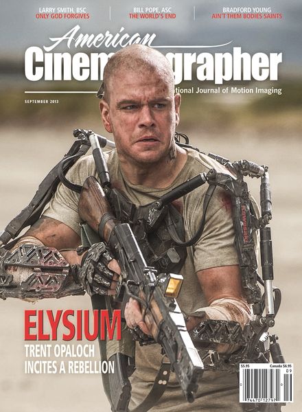 AMERICAN CINEMATOGRAPHER magazine side cover September 2013