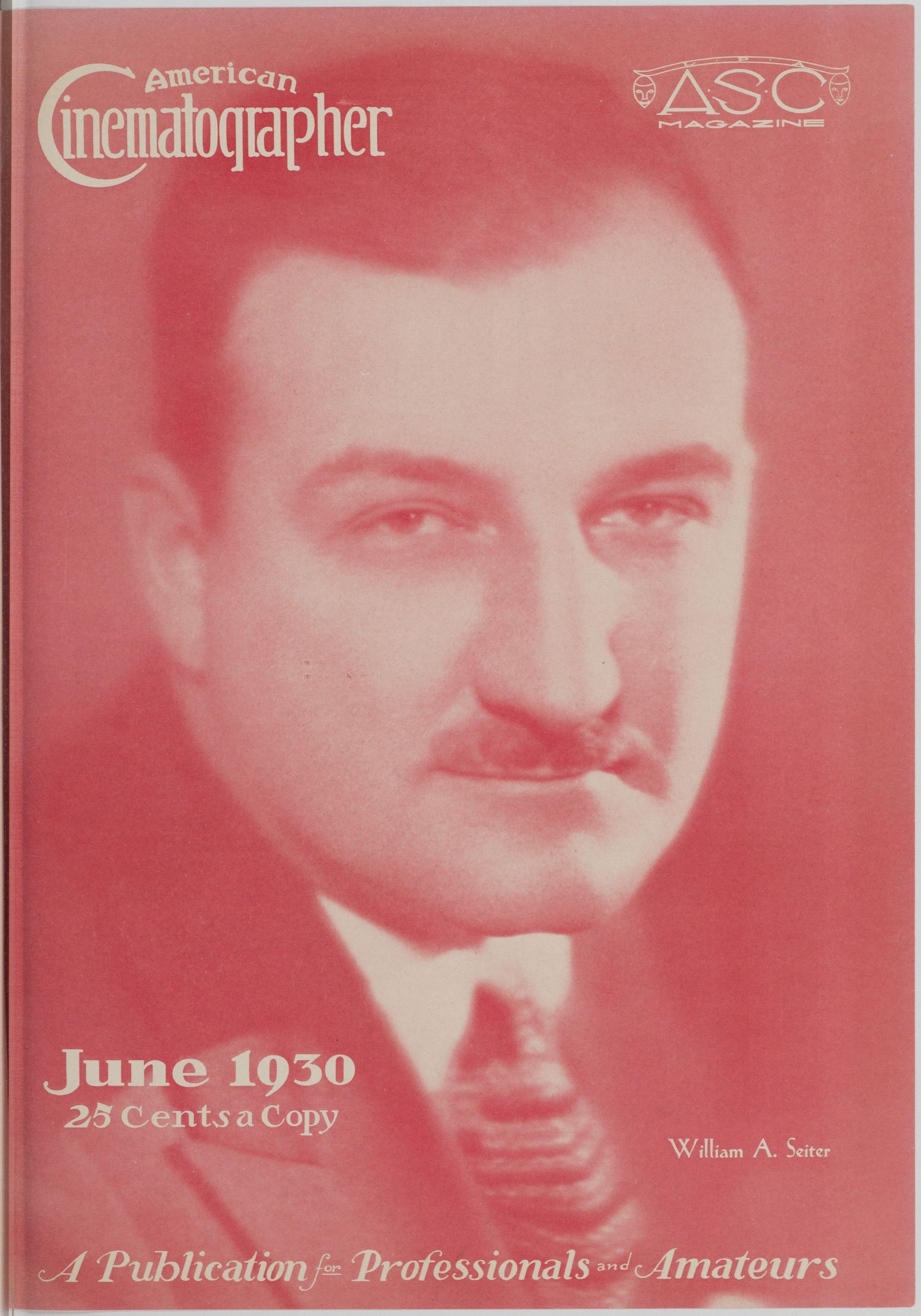 AMERICAN CINEMATOGRAPHER magazine side cover Issue 132 June 1930