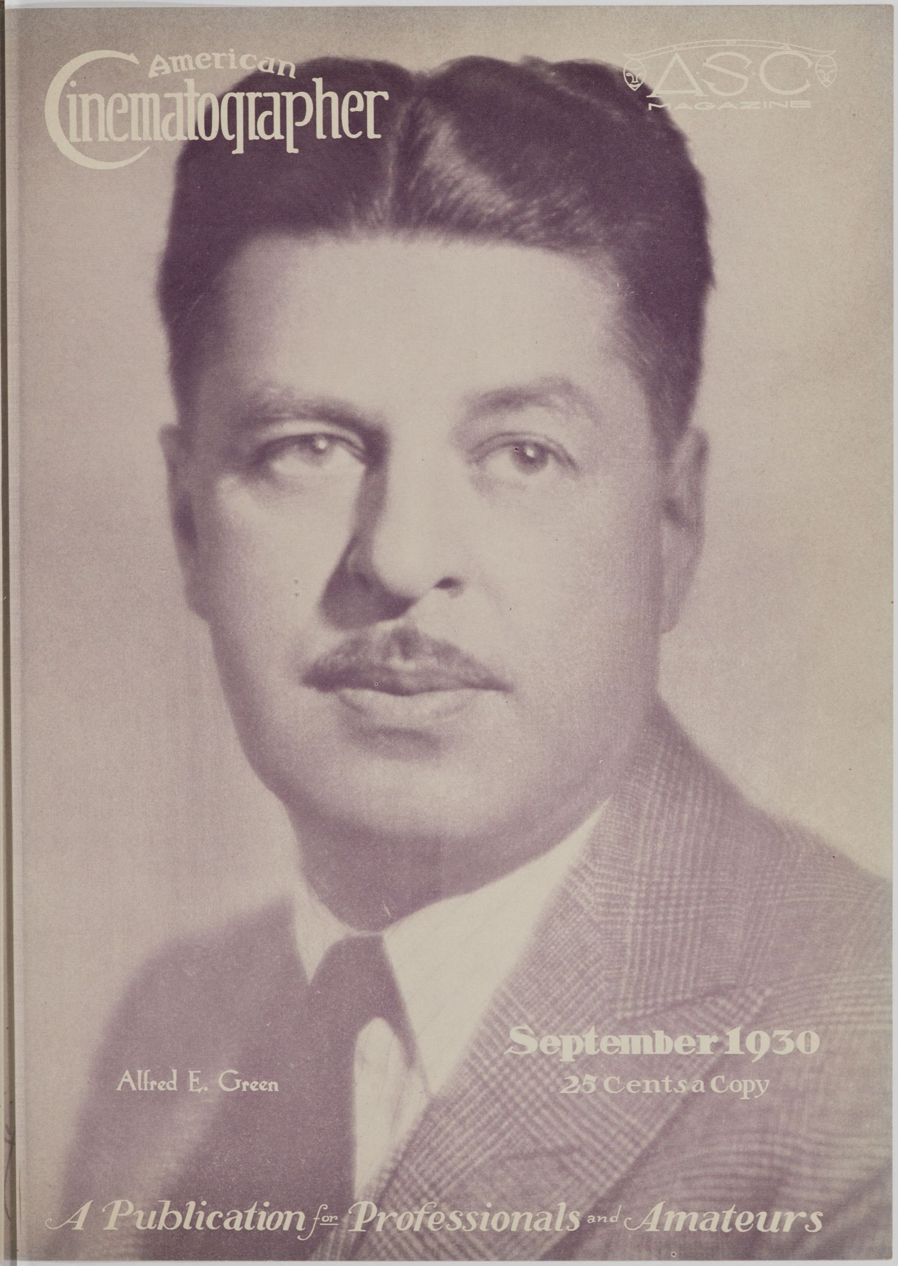AMERICAN CINEMATOGRAPHER magazine side cover Issue 135 September 1930