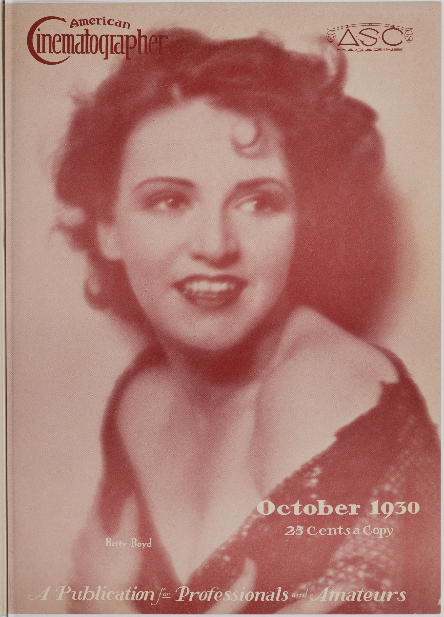 AMERICAN CINEMATOGRAPHER magazine side cover Issue 136 October 1930