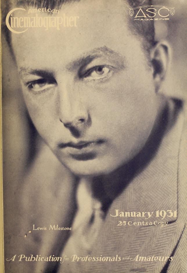 AMERICAN CINEMATOGRAPHER magazine side cover Issue 139 January 1931