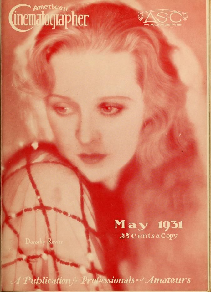 AMERICAN CINEMATOGRAPHER magazine side cover Issue 143 May 1931