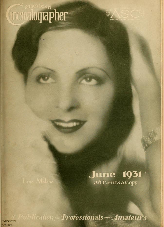 AMERICAN CINEMATOGRAPHER magazine side cover Issue 144 June 1931