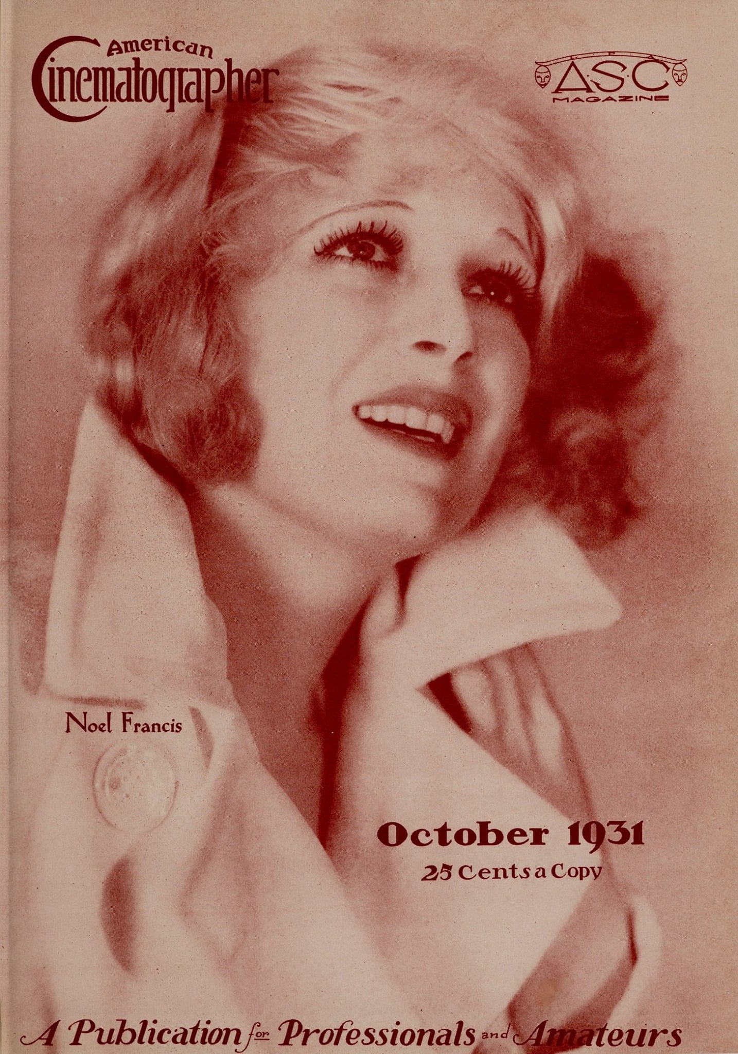 AMERICAN CINEMATOGRAPHER magazine side cover Issue 148 October 1931